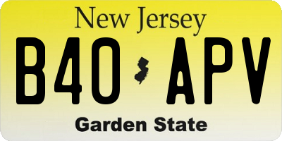 NJ license plate B40APV