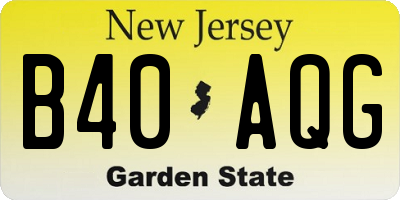 NJ license plate B40AQG