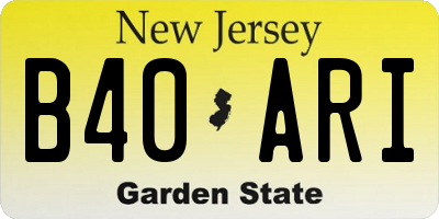 NJ license plate B40ARI