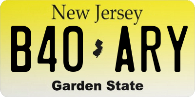 NJ license plate B40ARY