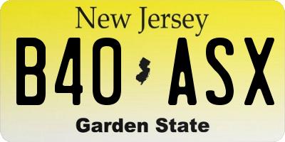 NJ license plate B40ASX
