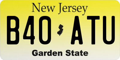 NJ license plate B40ATU
