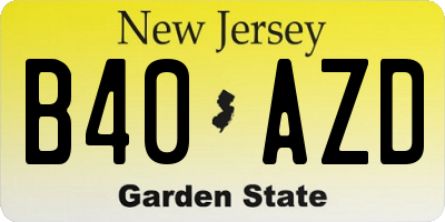 NJ license plate B40AZD
