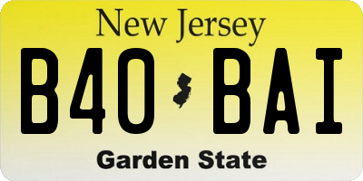 NJ license plate B40BAI