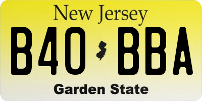 NJ license plate B40BBA