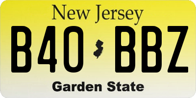 NJ license plate B40BBZ