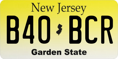 NJ license plate B40BCR