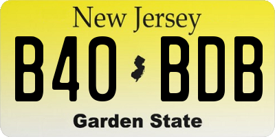 NJ license plate B40BDB