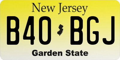 NJ license plate B40BGJ