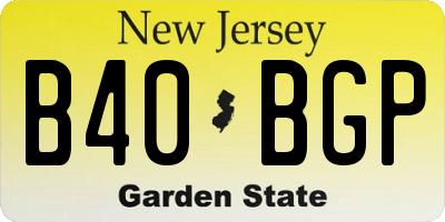 NJ license plate B40BGP