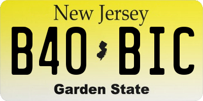 NJ license plate B40BIC