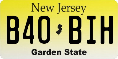 NJ license plate B40BIH