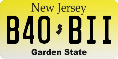NJ license plate B40BII