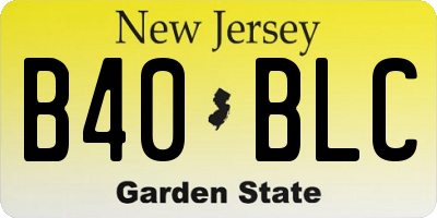 NJ license plate B40BLC