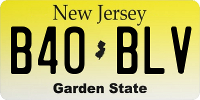 NJ license plate B40BLV