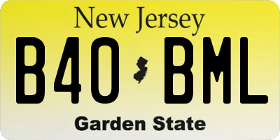 NJ license plate B40BML