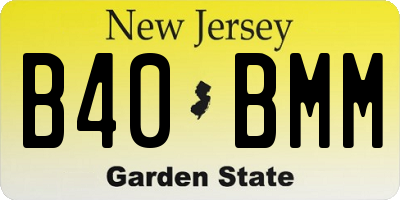NJ license plate B40BMM