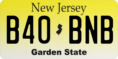 NJ license plate B40BNB