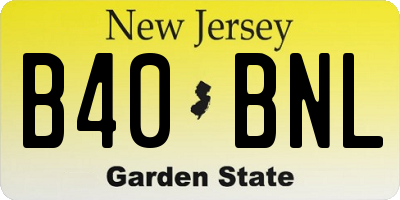 NJ license plate B40BNL