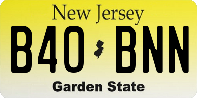 NJ license plate B40BNN