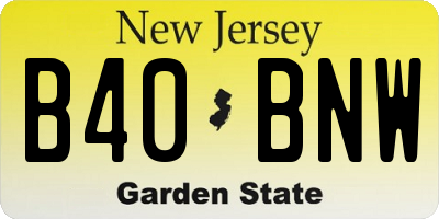 NJ license plate B40BNW