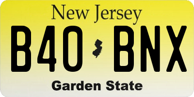 NJ license plate B40BNX