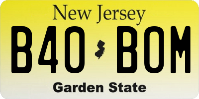 NJ license plate B40BOM