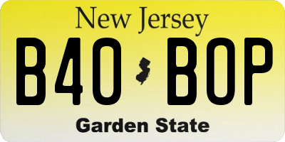 NJ license plate B40BOP