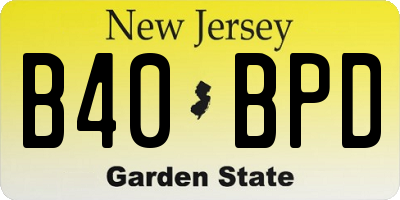 NJ license plate B40BPD