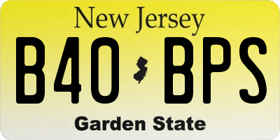 NJ license plate B40BPS