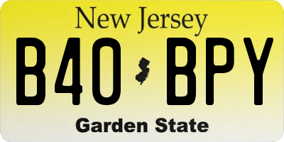 NJ license plate B40BPY