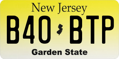 NJ license plate B40BTP
