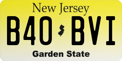 NJ license plate B40BVI