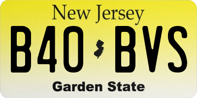NJ license plate B40BVS