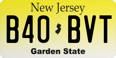 NJ license plate B40BVT