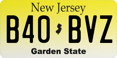 NJ license plate B40BVZ