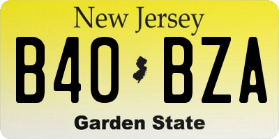 NJ license plate B40BZA