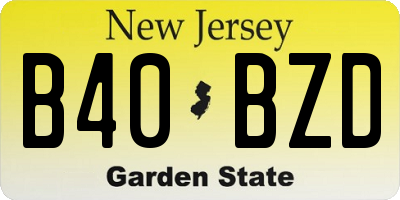 NJ license plate B40BZD