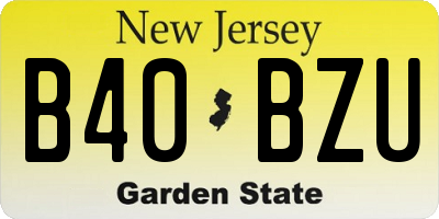 NJ license plate B40BZU