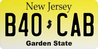 NJ license plate B40CAB