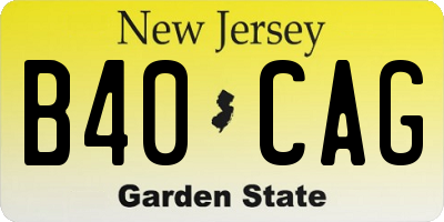 NJ license plate B40CAG