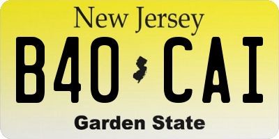 NJ license plate B40CAI
