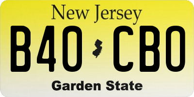 NJ license plate B40CBO