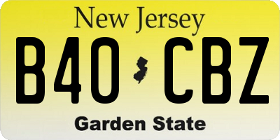 NJ license plate B40CBZ