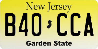 NJ license plate B40CCA