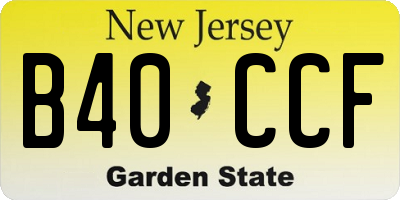 NJ license plate B40CCF