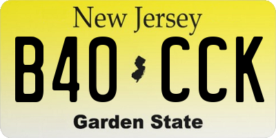 NJ license plate B40CCK