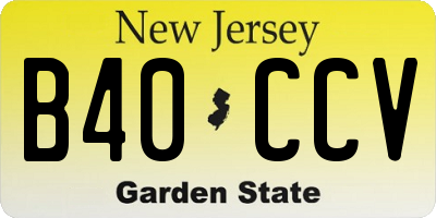 NJ license plate B40CCV