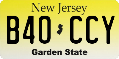 NJ license plate B40CCY