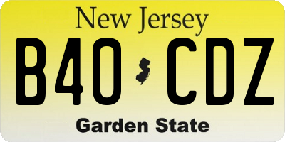 NJ license plate B40CDZ